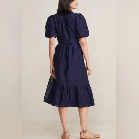 Vineryard Vines Puff-Sleeve Midi Wrap Dress | nautical navy | XS - Picture 3 of 7